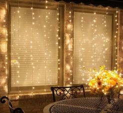 J-Pro Lichtgordijnen^ Curtain Light 3X2M Lichtsnoer Op Netstroom - Tuinverlichting Led - Lichtslinger - Led Lichtgordijn 3X2M