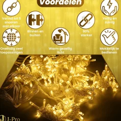J-Pro Lichtgordijnen^ Curtain Light 3X2M Lichtsnoer Op Netstroom - Tuinverlichting Led - Lichtslinger - Led Lichtgordijn 3X2M