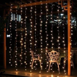 J-Pro Lichtgordijnen^ Curtain Light 3X2M Lichtsnoer Op Netstroom - Tuinverlichting Led - Lichtslinger - Led Lichtgordijn 3X2M