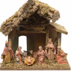 Bellatio Decorations Kerstal Inclusief 8 Kerststalletje Figuren Van Polystone 27 X 17 X 26 Cm Discount