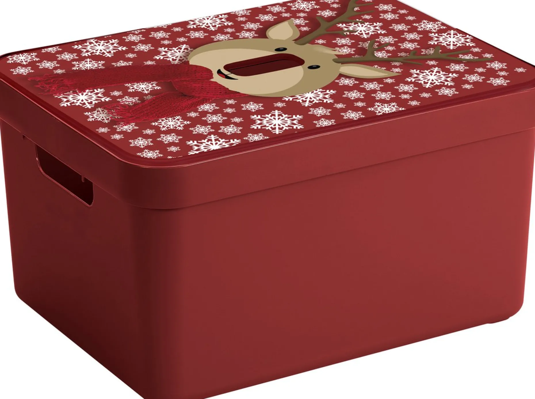 Sunware Kerstspullen Opbergers^Kerstballen/Kerstversiering Opruimen Opbergbox Met Rendieren Print - Kerstversiering/Kerstdecoratie Kerstballen Opruimen/Opbergen