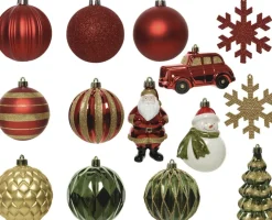 Decoris Kerstballen Mixdoos 25 St. | Rood/Groen/Goud Discount