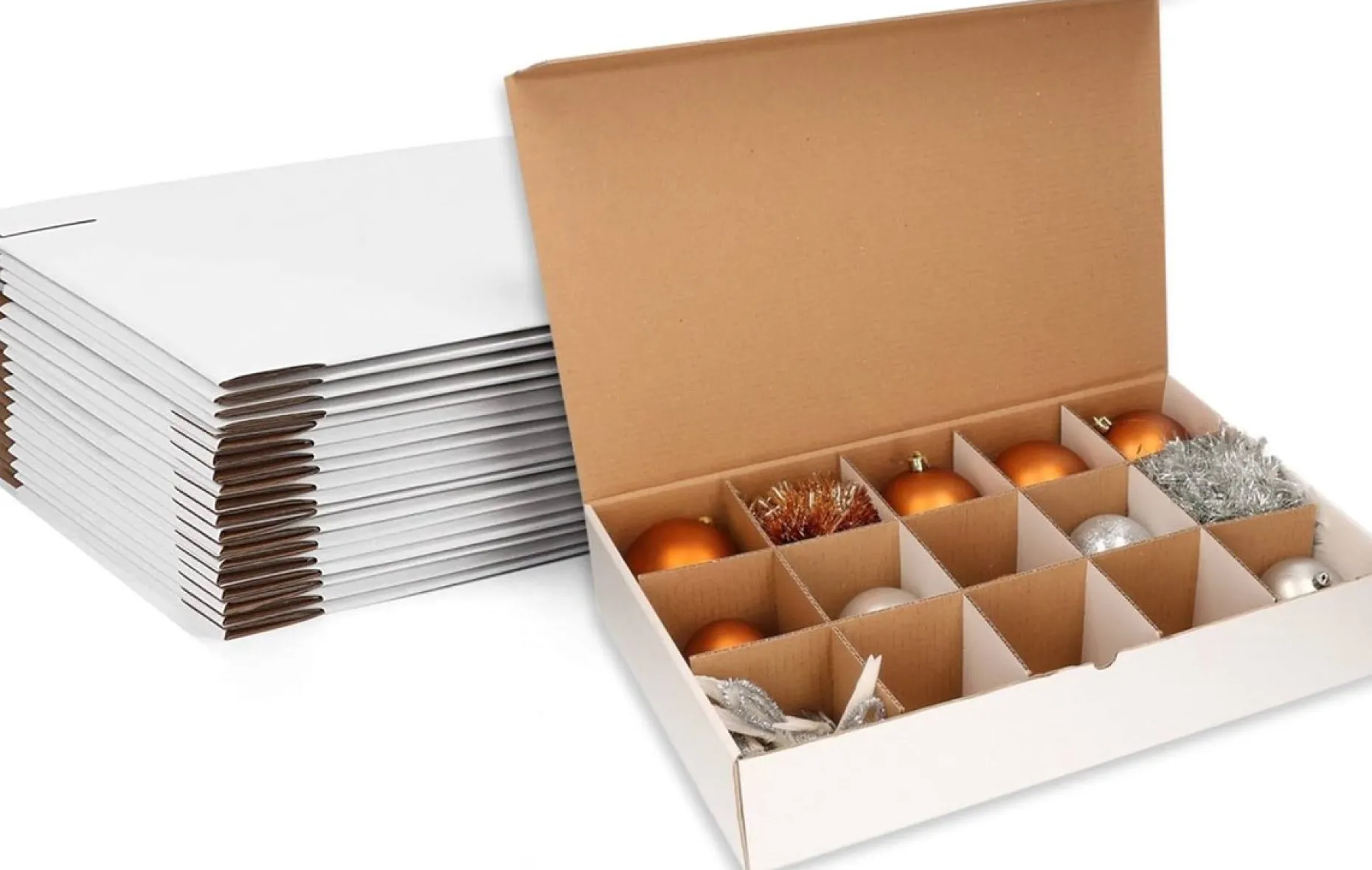 Trend24 Kerstspullen Opbergers^Kerstballen Opbergbox - Kerst Opbergbox - Kerstballenbox - Voor 90 Kerstballen (O10 Cm) - 6 Stuks