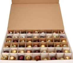 Bellatio Decorations Kerstspullen Opbergers^Kerstballen Opbergbox - 2 Stuks Vakjesdozen Voor 54 Kerstballen Van 6 Cm