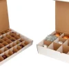 Bellatio Decorations Kerstspullen Opbergers^Kerstballen Opbergbox - Vakjesdoos Voor 15 Kerstballen Van 10 Cm En 54 Kerstballen Van 6 Cm