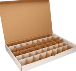 Bellatio Decorations Kerstspullen Opbergers^Kerstballen Opbergbox - Vakjesdoos Voor 15 Kerstballen Van 10 Cm En 54 Kerstballen Van 6 Cm