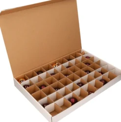 Bellatio Decorations Kerstspullen Opbergers^Kerstballen Opbergbox - Vakjesdoos Voor 54 Kerstballen Van 6 Cm