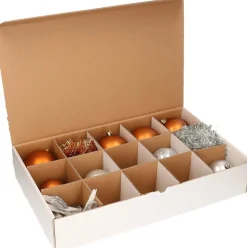 Bellatio Decorations Kerstspullen Opbergers^Kerstballen Opbergbox - 2X Vakjesdoos Voor 15 Kerstballen Van 10 Cm