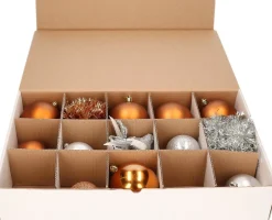 Bellatio Decorations Kerstspullen Opbergers^Kerstballen Opbergbox - 2X Vakjesdoos Voor 15 Kerstballen Van 10 Cm