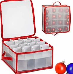Bellatio Decorations Kerstspullen Opbergers^Kerstballen Opruimen/Opbergen Opbergbox Voor 32 Kerstballen 30 X 3 - Kerstballen Boxen/Dozen