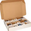 Bellatio Decorations Kerstspullen Opbergers^Kerstballen Opruimen/Opbergen - 1X Opberg Box / Vakjesdoos/ Opbergbox Karton Voor 20 Kerstballen Van 8 Cm