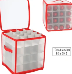 CEPEWA Kerstspullen Opbergers^Kerstballen Opruimen/Opbergen Opbergbox Voor 64 Kerstballen Van 6 Cm 30 X 30 Cm