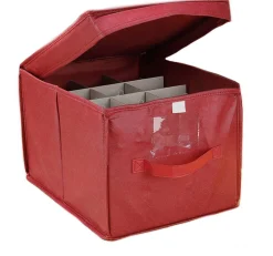 Bellatio Decorations Kerstspullen Opbergers^Kerstballen Opruimen/Opbergen Opbergbox Voor 24 Kerstballen 30 X 39 - Kerstballen Boxen/Dozen