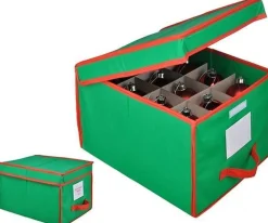 Bellatio Decorations Kerstspullen Opbergers^Kerstballen Opruimen/Opbergen Opbergbox Voor 24 Kerstballen 30 X 39 - Kerstballen Boxen/Dozen