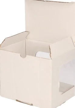 Bellatio Decorations Kerstspullen Opbergers^Kerstbal Verpakken 2X Doosjes Met Venster 12 X 9 X 10 Cm - Speciale/Luxe Kerstballen Verpakkingen/Opbergdoosjes