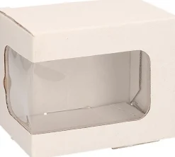 Bellatio Decorations Kerstspullen Opbergers^Kerstbal Verpakken 2X Doosjes Met Venster 12 X 9 X 10 Cm - Speciale/Luxe Kerstballen Verpakkingen/Opbergdoosjes