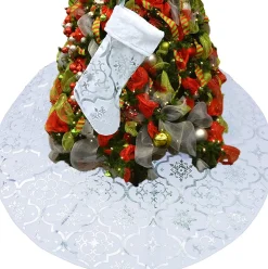Selwo Kerstboomstandaarden^Kerstboomdeken, Kerstboomdeken, Kerstboomrok, 120 Cm, Ronde Kerstdeken, Met Kerstkous, Kerstdecoratie Voor Kerstmis