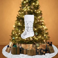 Selwo Kerstboomstandaarden^Kerstboomdeken, Kerstboomdeken, Kerstboomrok, 120 Cm, Ronde Kerstdeken, Met Kerstkous, Kerstdecoratie Voor Kerstmis