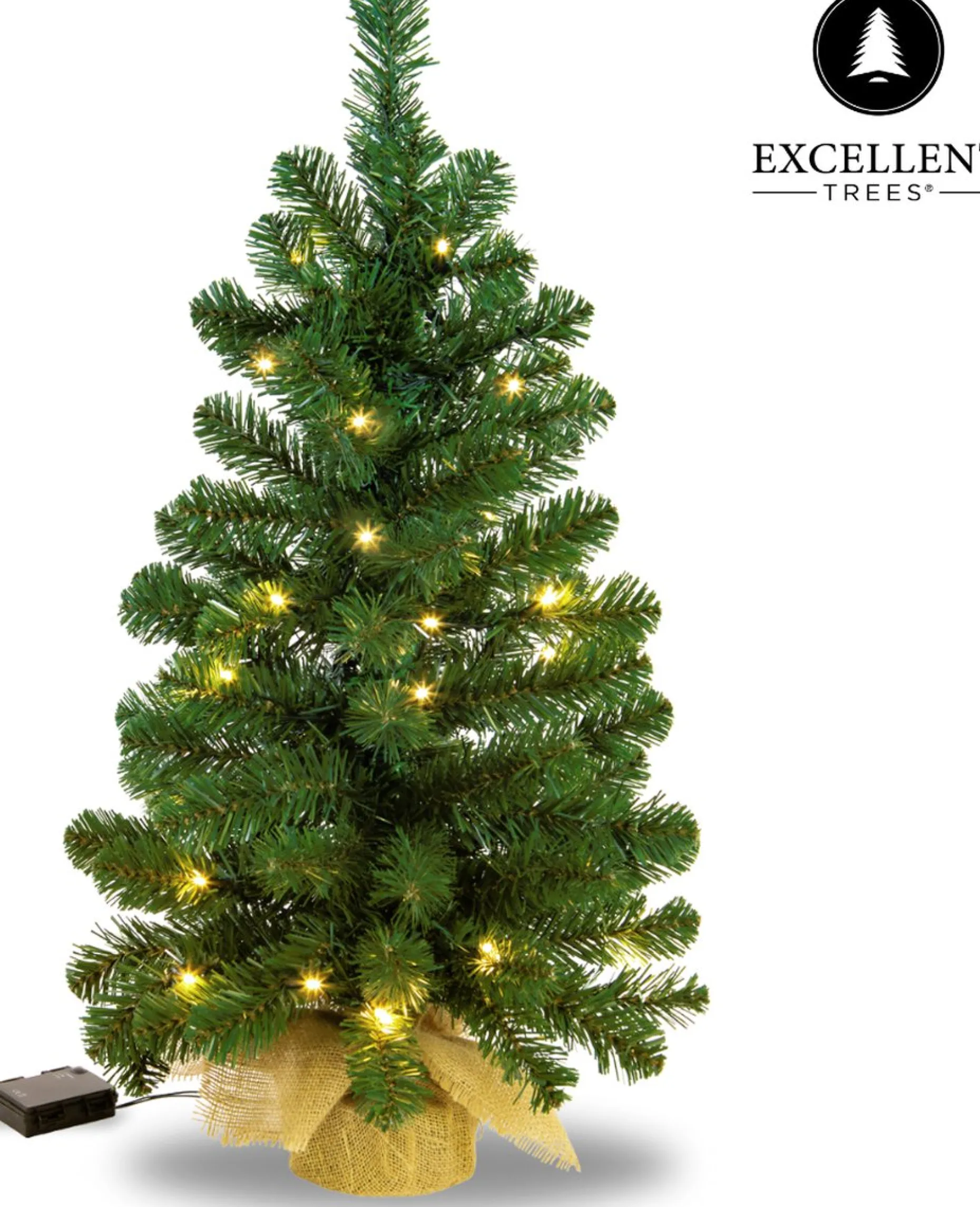 Excellent Trees Kunstkerstbomen^Kerstboom ® Led Jarbo 75 Cm Met Verlichting - Luxe Uitvoering - 55 Lampjes