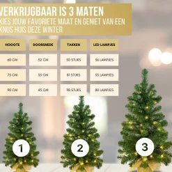 Excellent Trees Kunstkerstbomen^Kerstboom ® Led Jarbo 75 Cm Met Verlichting - Luxe Uitvoering - 55 Lampjes