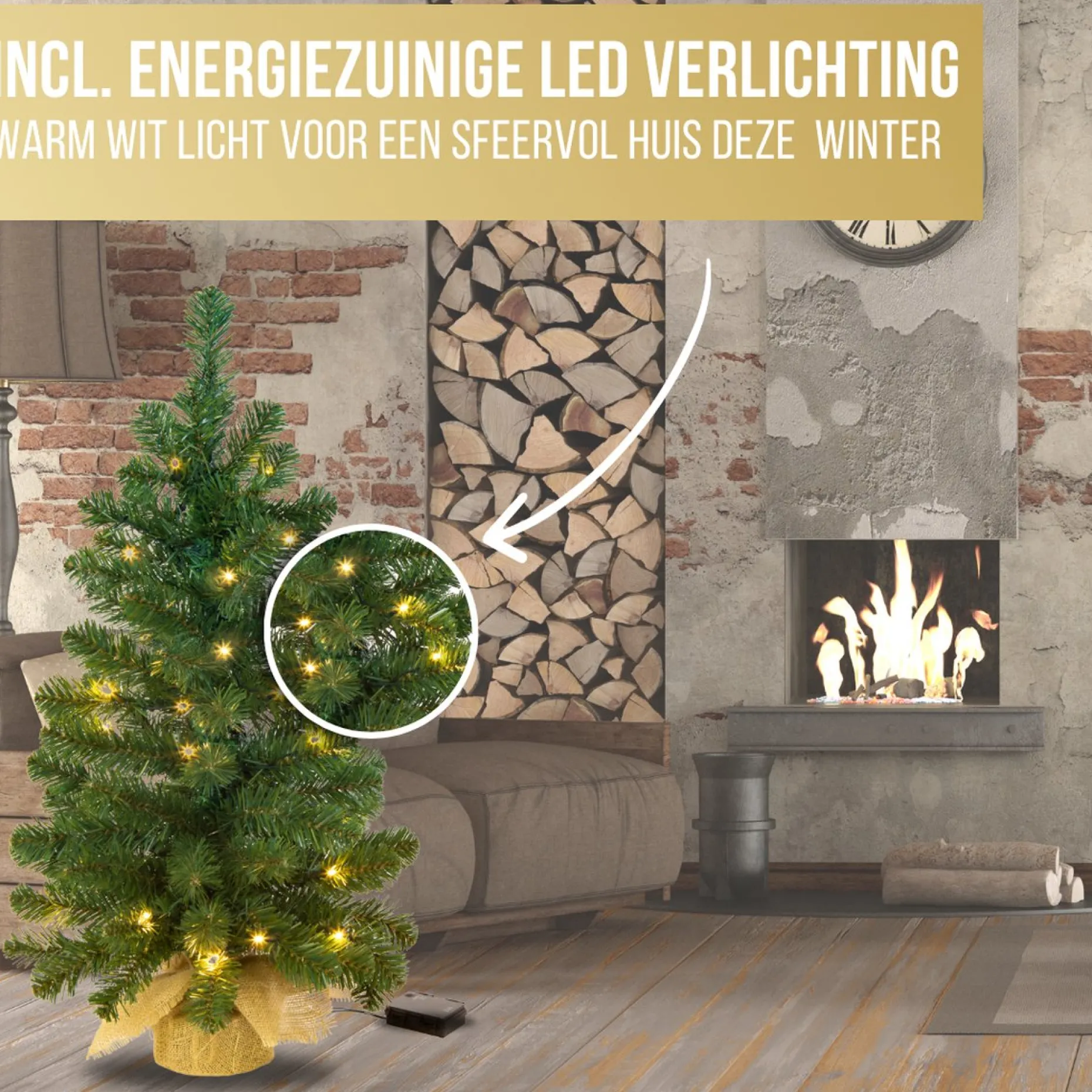 Excellent Trees Kunstkerstbomen^Kerstboom ® Led Jarbo 75 Cm Met Verlichting - Luxe Uitvoering - 55 Lampjes