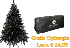 Excellent Trees Kunstkerstbomen^Kerstboom ® Led Stavanger Black 180 Cm Met Verlichting - Nu Met Gratis Opbergtas T.W.V. € 24.95