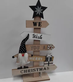 Fame musthaves Decoratieve Kerstbomen^Kerstboom Hout We Wish You A Merry Christmas 47Cm Hoog