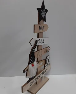 Fame musthaves Decoratieve Kerstbomen^Kerstboom Hout We Wish You A Merry Christmas 47Cm Hoog