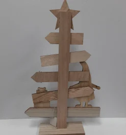 Fame musthaves Decoratieve Kerstbomen^Kerstboom Hout We Wish You A Merry Christmas 47Cm Hoog