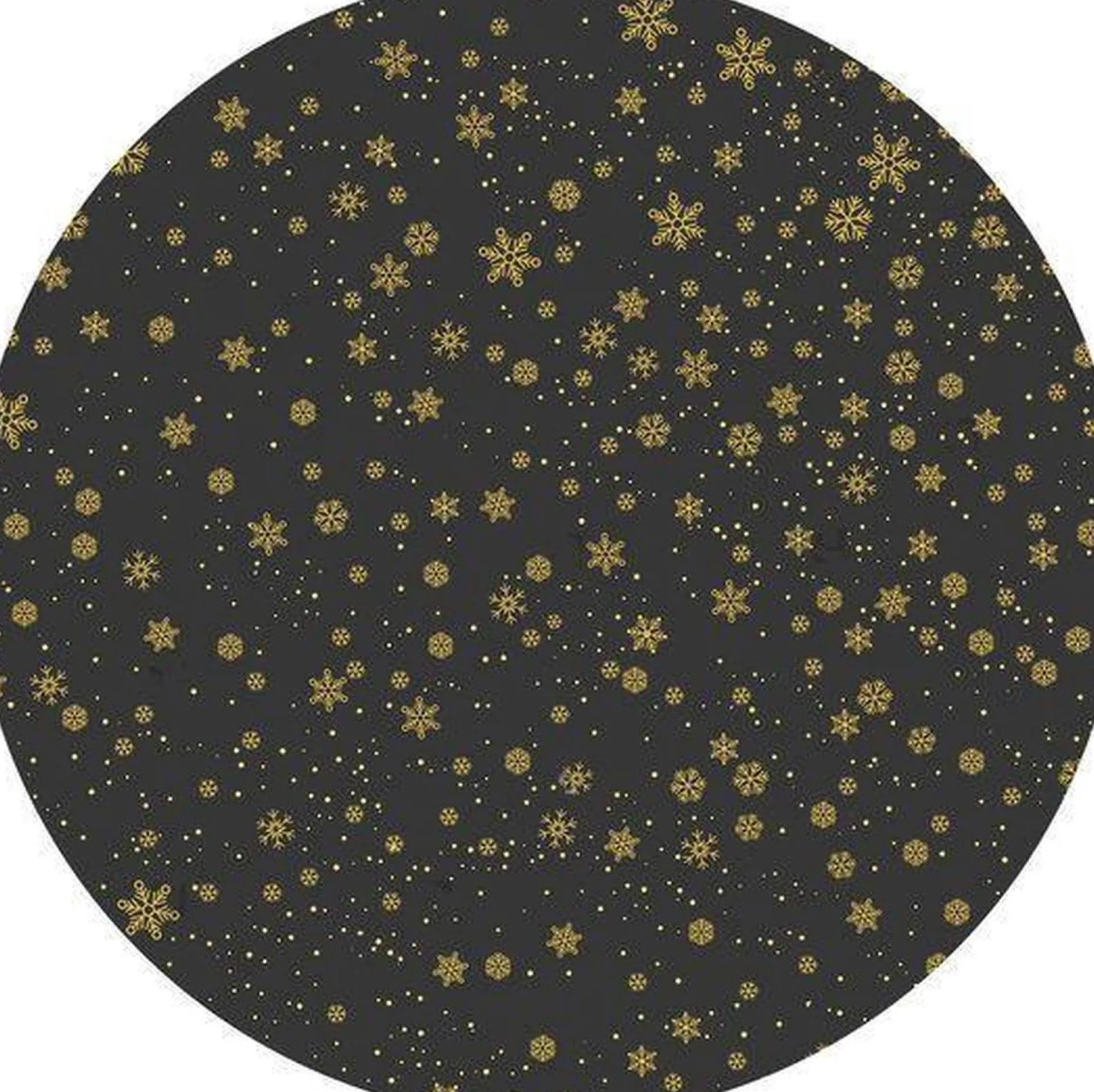 vloerkledenopvinyl.nl Kerstboomstandaarden^Kerstboom Kleed Rok | Sneeuwvlokjes Zwart Geel