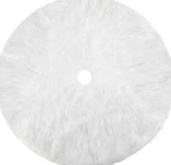 Evora Kerstboomstandaarden^Kerstboomkleed Wit 120 Cm - Kerstboomrok 120 Cm Groot - Zacht Pluche Kerstboom Kleed Voor Onder De Kerstboom