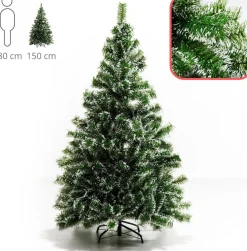 ChristmasGoodz Kunstkerstbomen^Kerstboom - Kunstkerstboom - Kunstkerstboom 150 Cm - Met Sneeuw - H 150 X B 75 Cm
