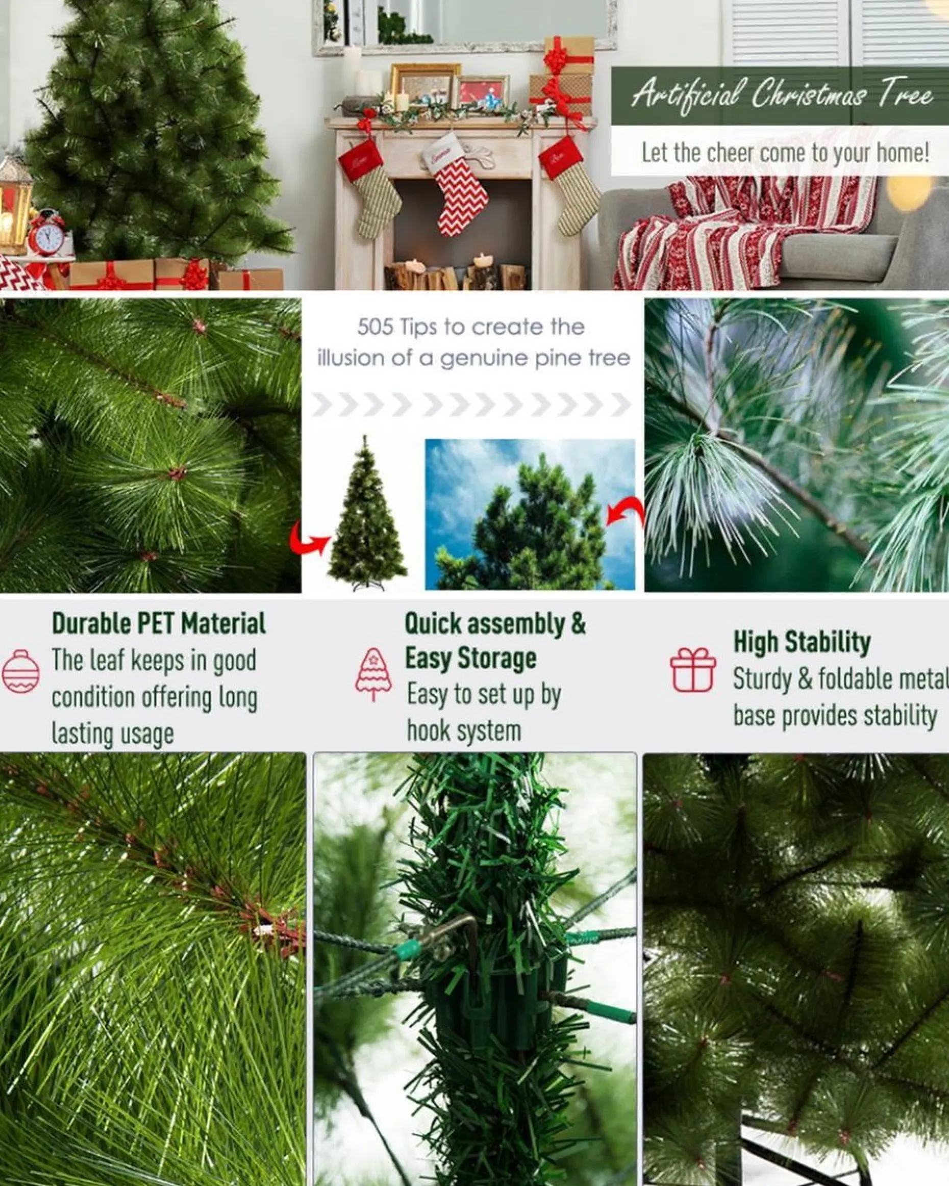 ChristmasGoodz Kunstkerstbomen^Kerstboom - Kunstkerstboom - Kunstkerstboom 210 Cm - H 210 X B 90 Cm