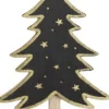 Merkloos Decoratieve Kerstbomen^Kerstboom Op Voet - Wol - Hout - Zwart - Goud - Groot - Kerstversiering - Tafeldecoratie