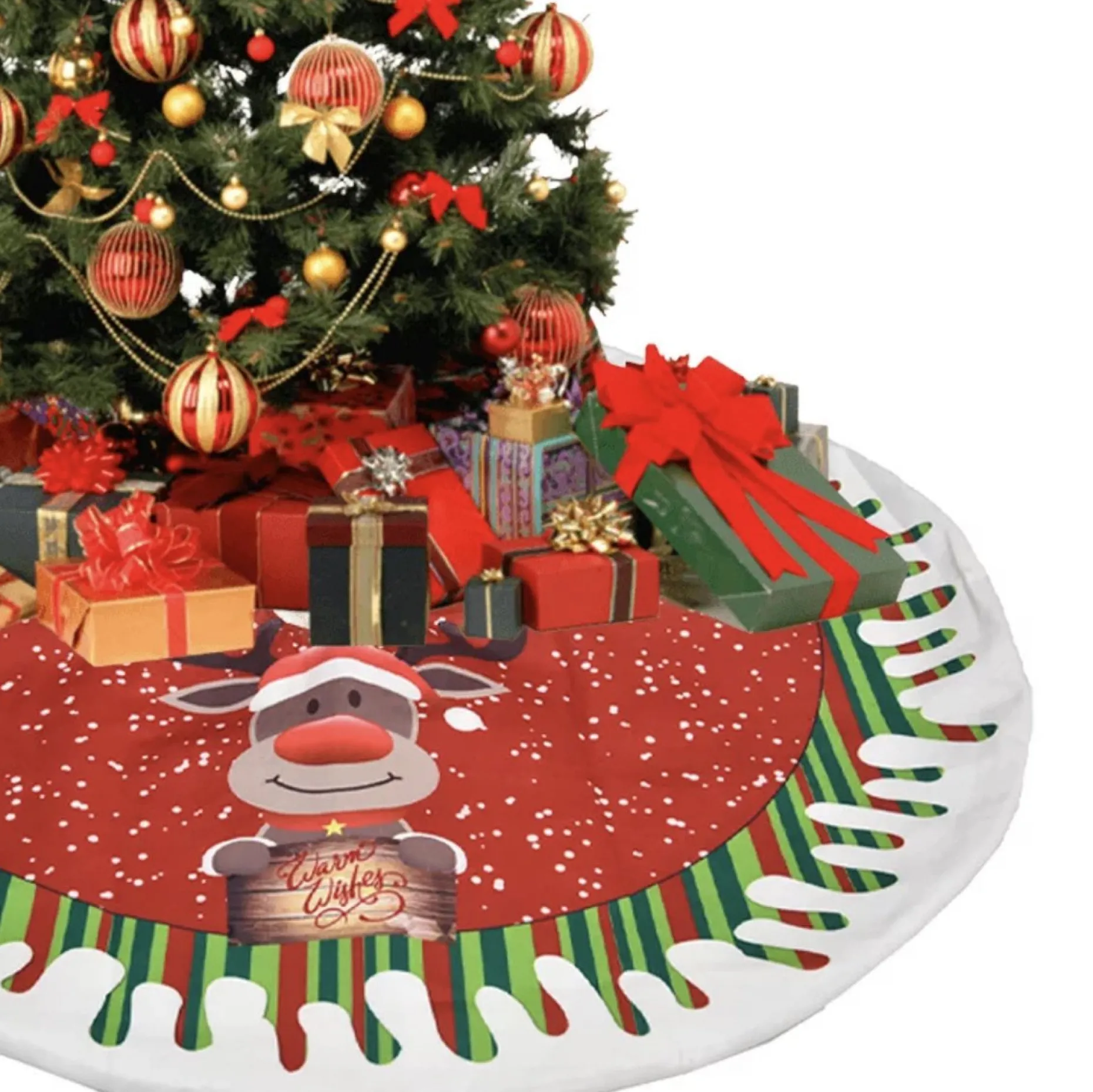 Without lemon Kerstboomstandaarden^Kerstboom Rok - Binnenhuis Decoratie - Kerst Decoratie - Rendier Kerstboom Vloerkleed - s - Rond Kerstkleed - Onder Kerstboom - 80Cm