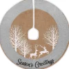 Selwo Kerstboomstandaarden^Kerstboomrok, 75 Cm Boomrok Met Hert En Zilveren Glitter En Vrolijke Kerstboommat Voor Kerstfeesten En Kerstversieringen