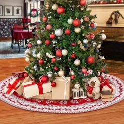 Selwo Kerstboomstandaarden^Kerstboomrok, 122 Cm Gebreide Kerstboomdeken, Kerstdecoratie, Rok, Kerstboomdeken, Kerstboomdecoratie, Decoratie Voor Thuis, Kerstfeest, Decoratie