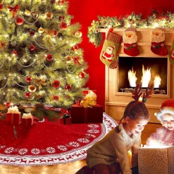 Selwo Kerstboomstandaarden^Kerstboomrok, 122 Cm Gebreide Kerstboomdeken, Kerstdecoratie, Rok, Kerstboomdeken, Kerstboomdecoratie, Decoratie Voor Thuis, Kerstfeest, Decoratie