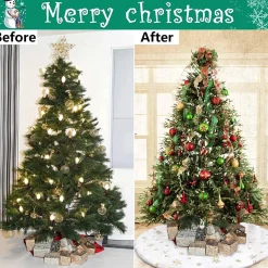 Selwo Kerstboomstandaarden^Kerstboomrok Groot Kerstboomrok Wit Voor Sneeuw Kerstboom Kerstboomplafond, Kerstversiering Goud, Kerstboomversiering, Kerstboomplafond, Dennenboomplafond Rond