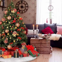 Selwo Kerstboomstandaarden^Kerstboom Rok, Grote Witte Kerstboom Rok Kerstboom Rok Schort Ornamenten Voor Kerstmis Jaar Decoratie Door (30 Inch / 78 Cm)