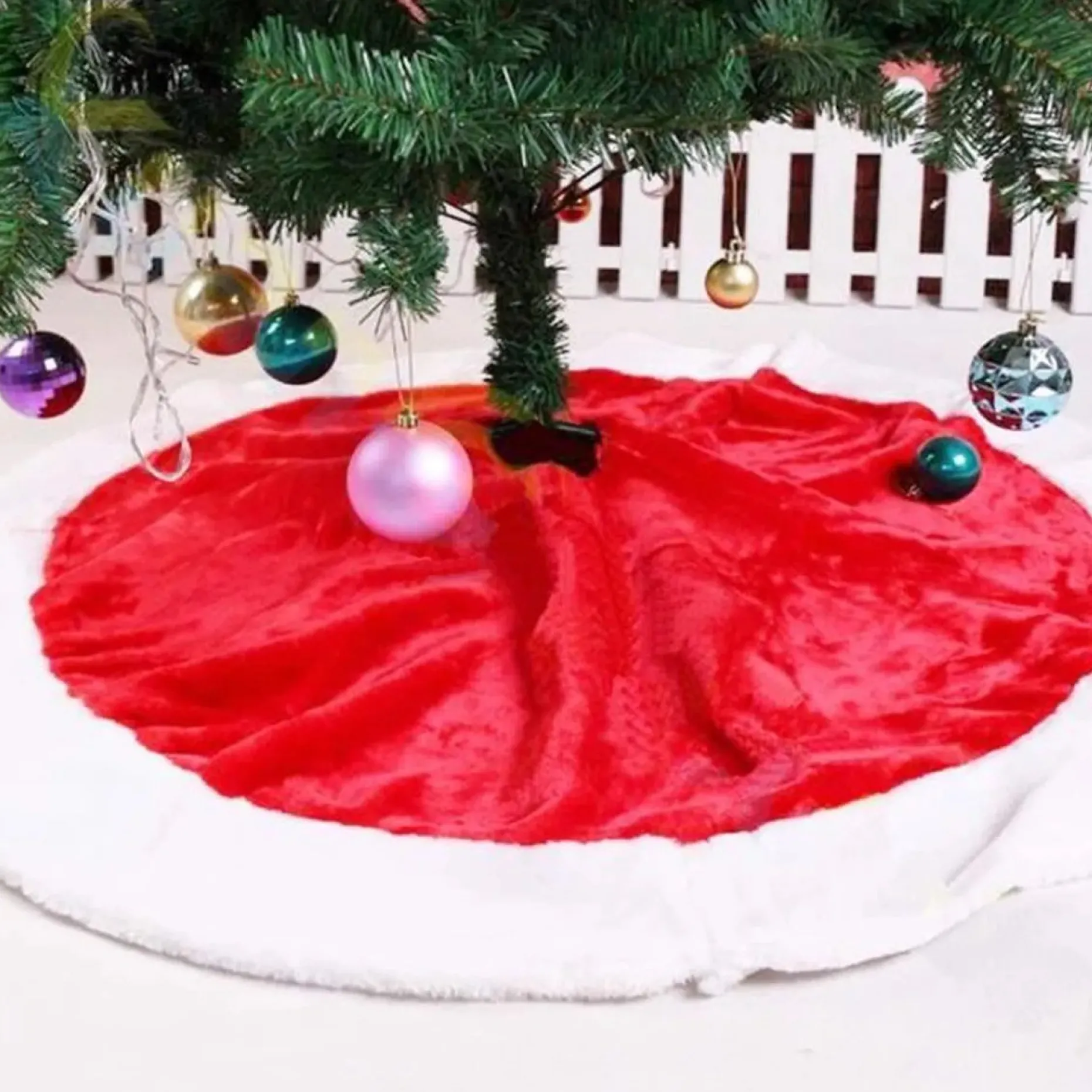 Christmas gifts Kerstboomstandaarden^Kerstboomrok - Kerstboom Kleed - Kerstversiering 100Cm - Rood/Wit