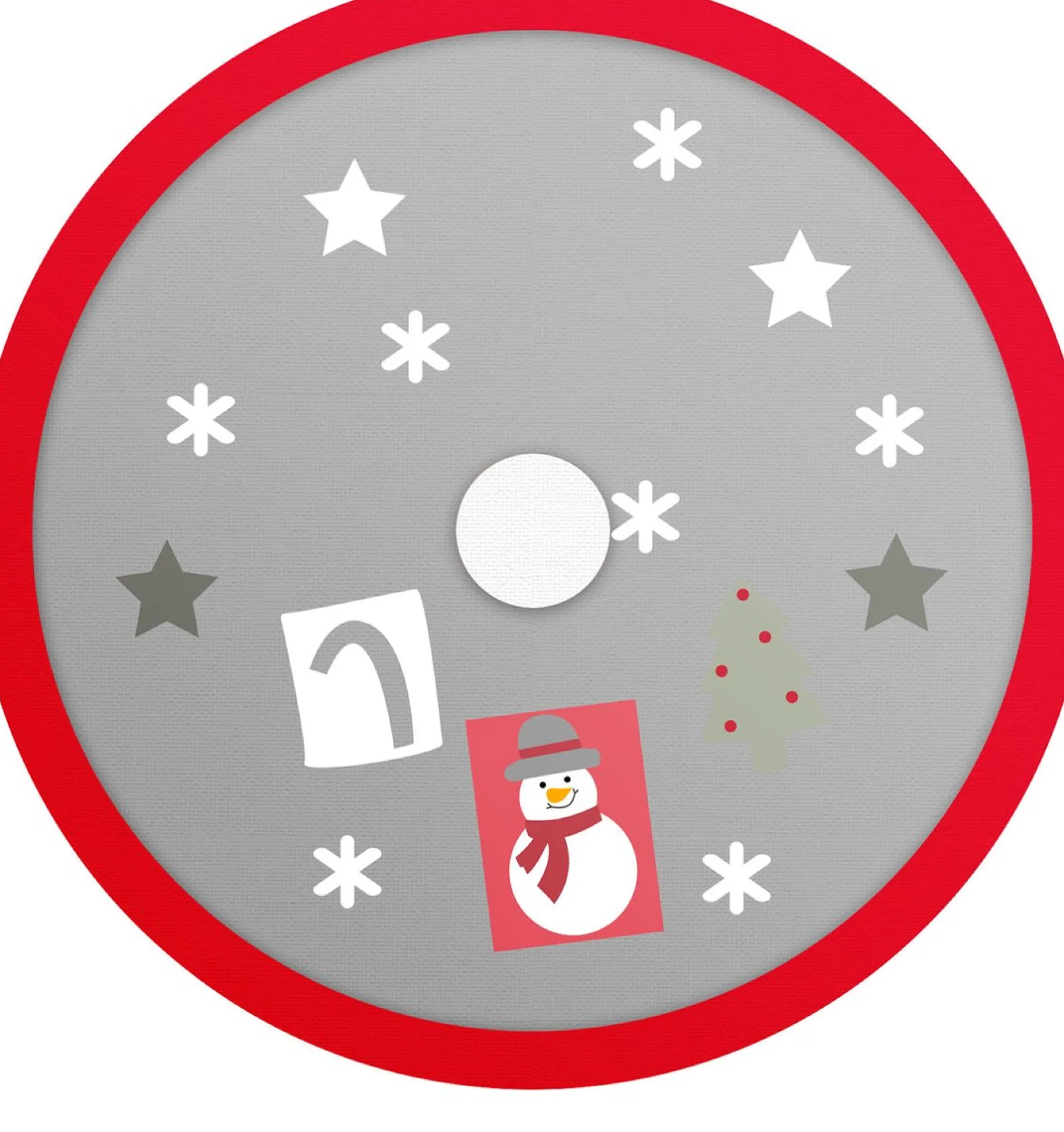 Family Christmas Kerstboomstandaarden^Kerstboomrok - Kerstboomkleed - 97 Cm - Rood En Grijs