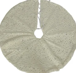 Decoris Kerstboomstandaarden^Kerstboomrok/Kerstboom Kleed Wit/Zilver 100 Cm - Kerstversiering - Kerstboom Rok/Rokken