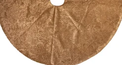 Anna's Collection Kerstboomstandaarden^Kerstboomrok/Kerstboom Kleed Barok Fluweel Goud 120 Cm - Kerstversiering - Kerstboom Rok/Rokken