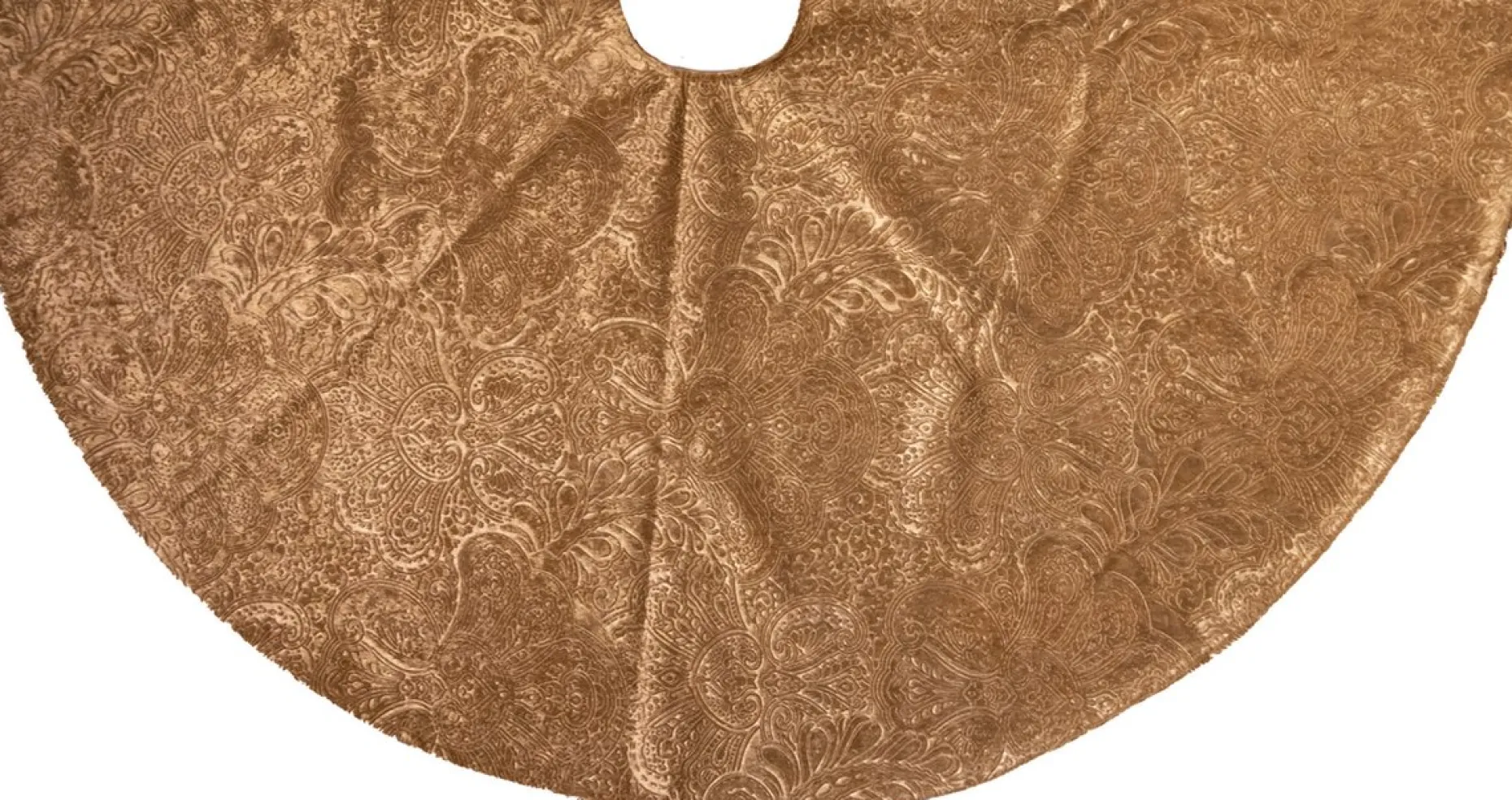 Anna's Collection Kerstboomstandaarden^Kerstboomrok/Kerstboom Kleed Barok Fluweel Goud 120 Cm - Kerstversiering - Kerstboom Rok/Rokken