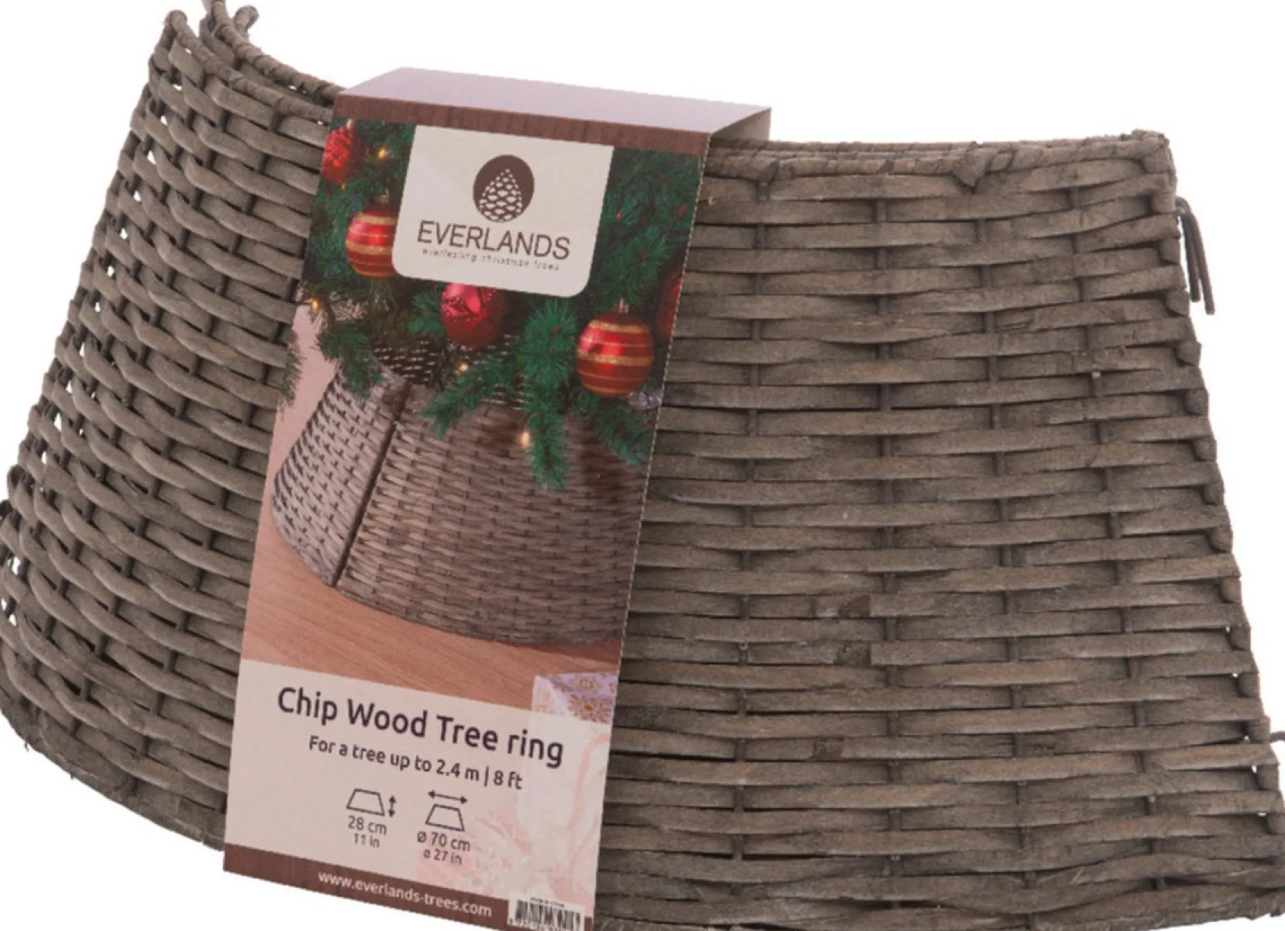 Decoris Kerstboomstandaarden^Kerstboomrok/Kerstboommand Grijs D57 X H28 Cm Voor Een Kerstboom Tot 180 Cm - Kerstboommanden/Kerstboomrokken