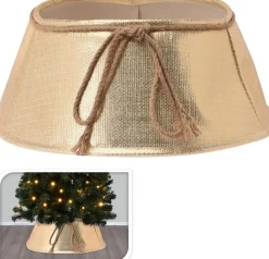 Merkloos Kerstboomstandaarden^Kerstboomrok/Kerstboommand Goud D60 X H25 Cm Voor Een Kerstboom Tot 210 Cm - Kerstboommanden/Kerstboomrokken