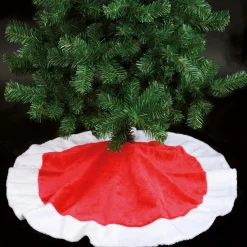 Fééric Lights and Christmas® Kerstboomstandaarden^Kerstboom Rok - Kerstboomrok/Kerstboom Kleed Rood 90 Cm - Kerstboom Rok/Rokken - Joyeux Noel