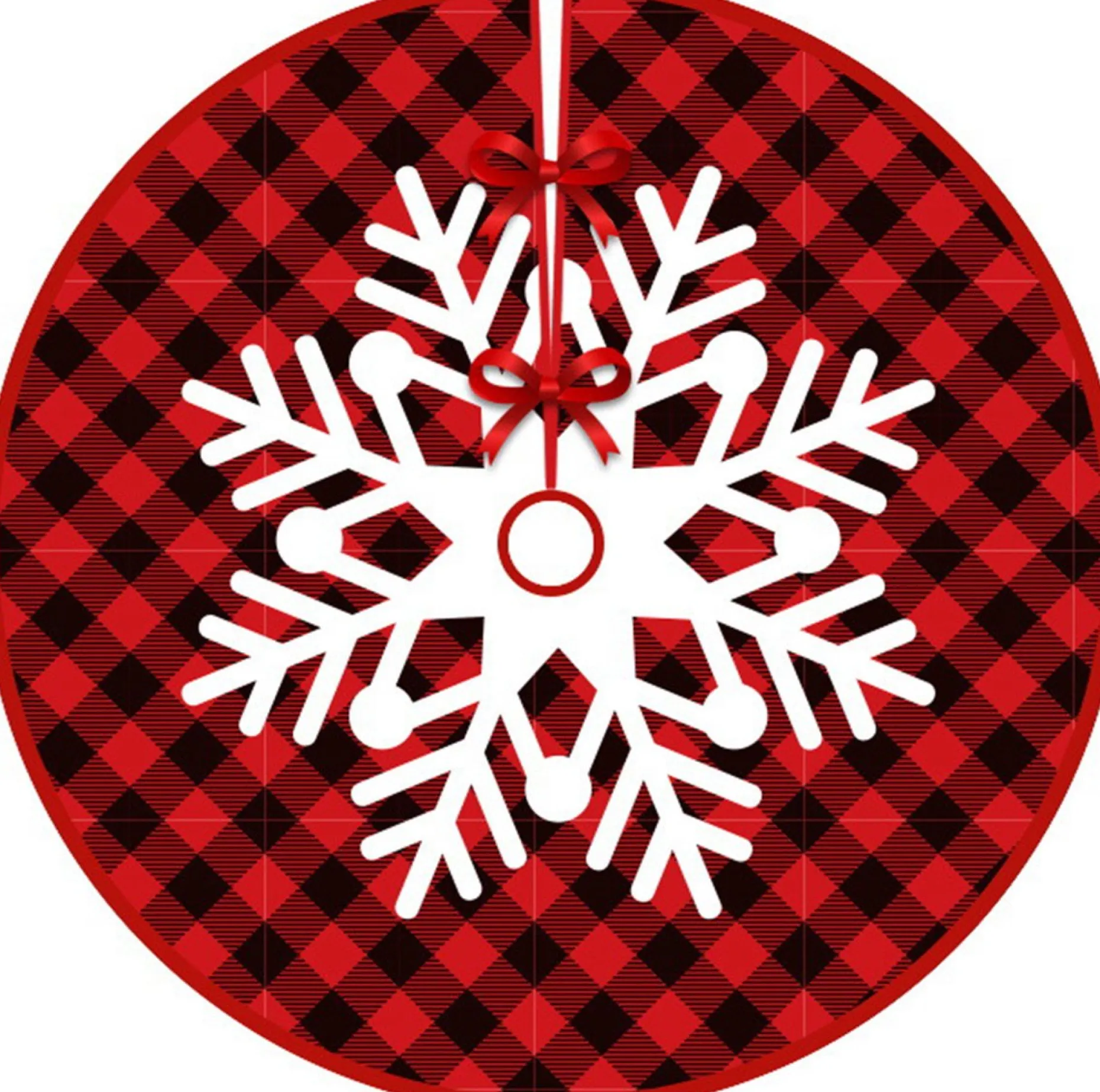 BTH Kerstboomstandaarden^Kerstboomrok Kerstkleed Kerstboomkleed Kerstversiering Kerstdecoratie Kleed Kerst Decoratie Rood Zwart - 90Cm Rood, Groen, Sneeuwvlok