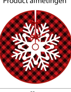 BTH Kerstboomstandaarden^Kerstboomrok Kerstkleed Kerstboomkleed Kerstversiering Kerstdecoratie Kleed Kerst Decoratie Rood Zwart - 90Cm Rood, Groen, Sneeuwvlok